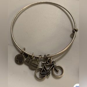 Alex & Ani Rafaelian Silver Bicycle Charm Expandable Bangle